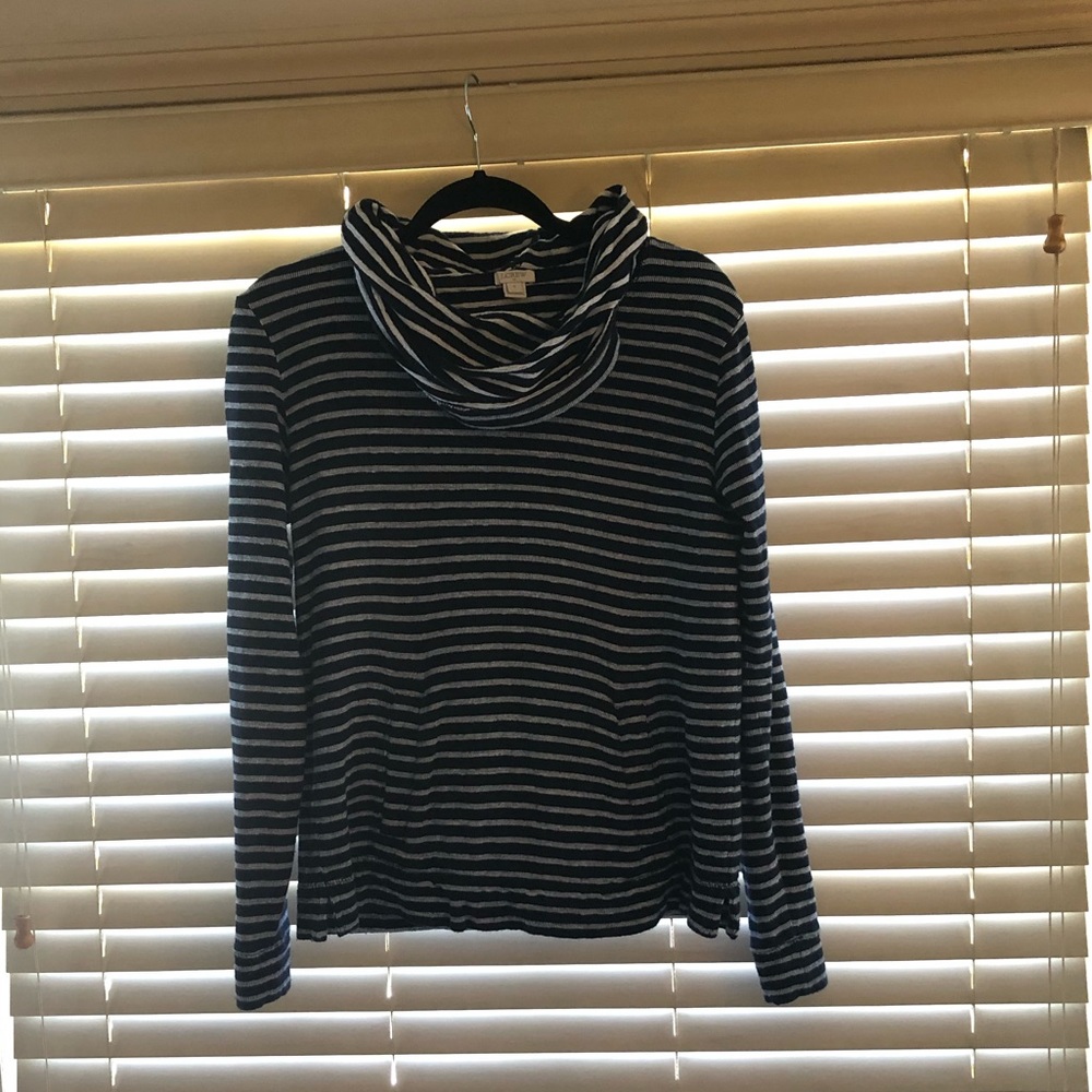 J Crew striped turtleneck sweater